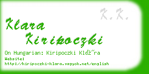 klara kiripoczki business card